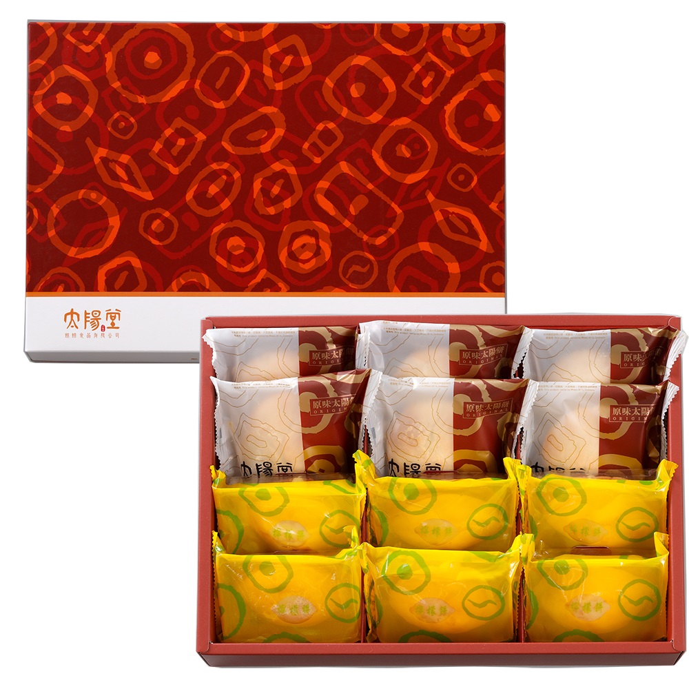 【現貨+預購】【太陽堂烘焙坊】陽光禮盒12入/盒 (原味太陽餅x6+檸檬餅x6)，2盒組 (附提袋)