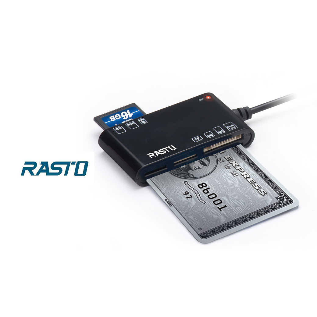 【RASTO】晶片ATM+五合一記憶卡複合讀卡機 RT3
