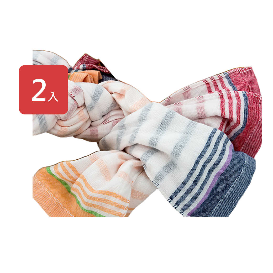 【興隆】傑克美國棉橫紋紗布運動巾，2入/組-花色隨機出貨-台灣製
