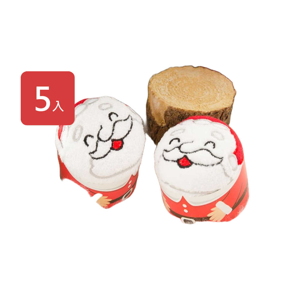 【興隆】聖誕系列蛋糕毛巾，5入/組(禮物*1+麋鹿/雪人/聖誕公公*4)-台灣製