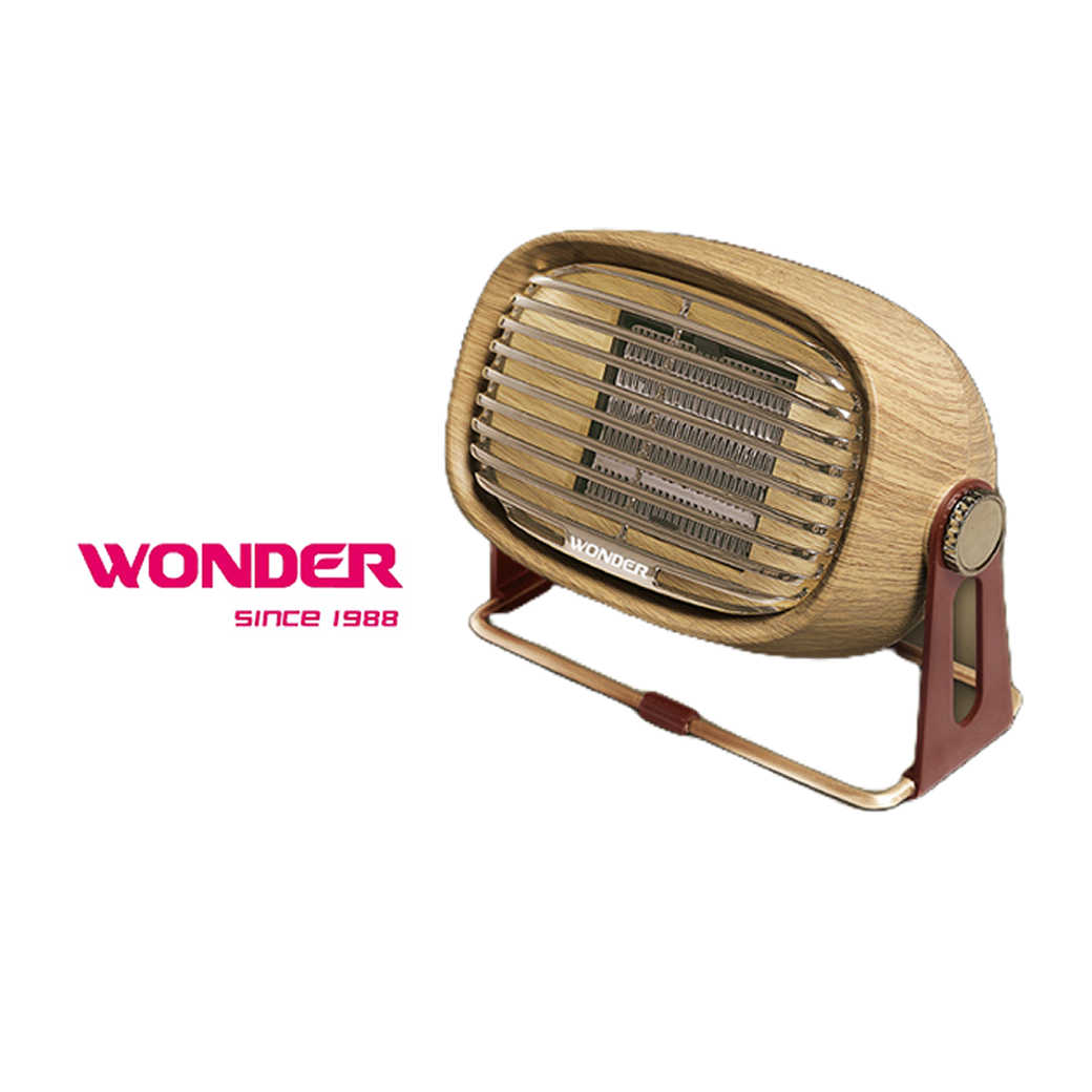 【WONDER】復古風陶瓷電暖器(木紋WH-W25F/綠WH-W26F)
