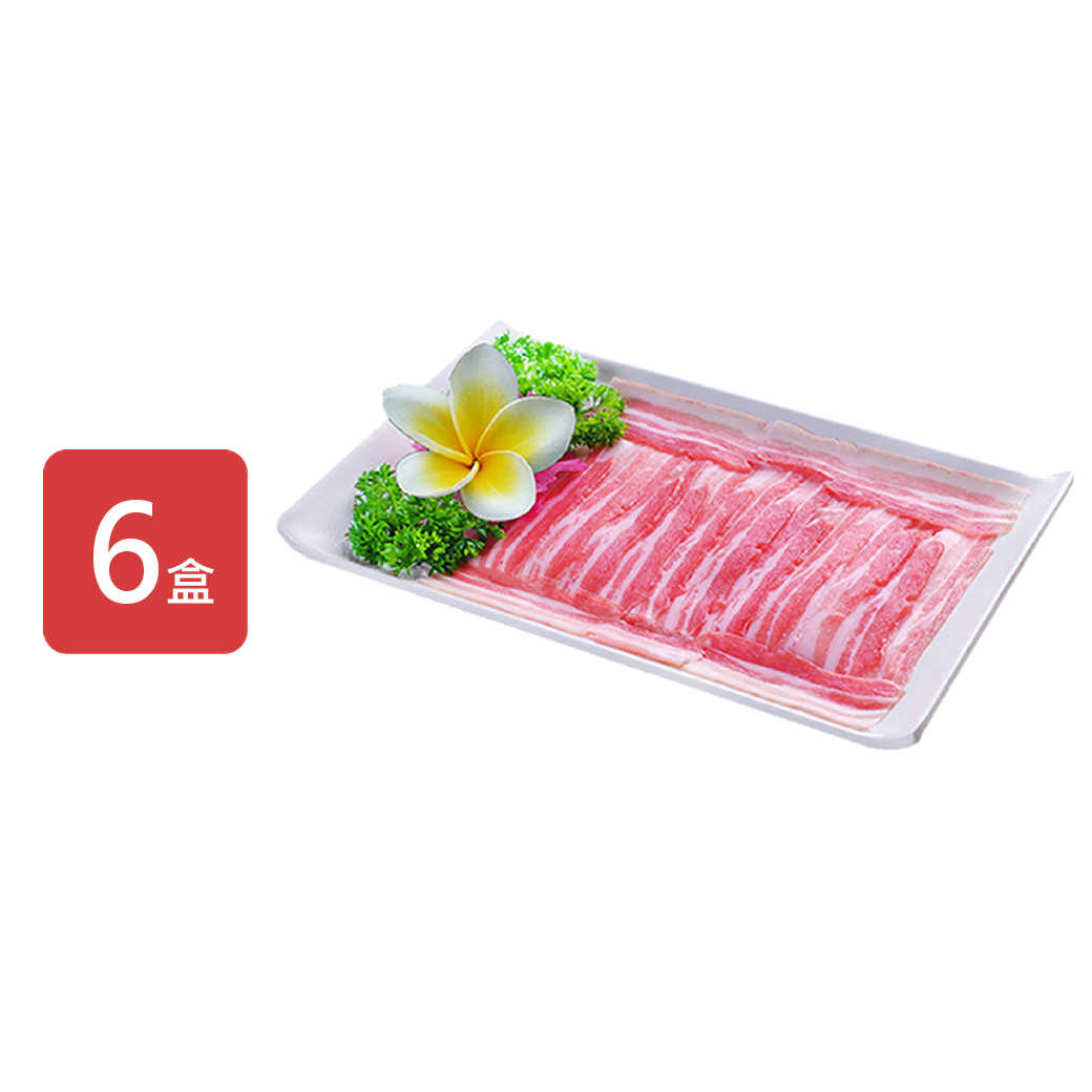 【賣魚的家】台灣豬五花火鍋肉片200g±9g/盒，共6盒