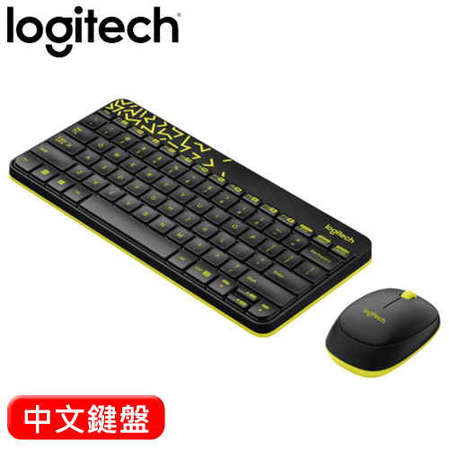 【Logitech 羅技】 MK240 2.4G 無線鍵盤滑鼠組-黑黃/中文 F4080119