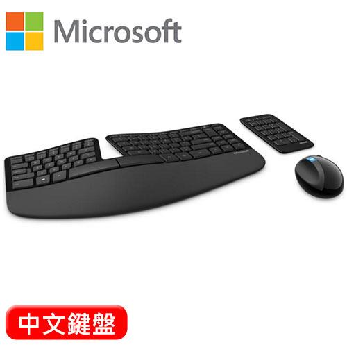 【Microsoft 微軟】 Sculpt人體工學無線鍵盤滑鼠組 中文 (F4081610)