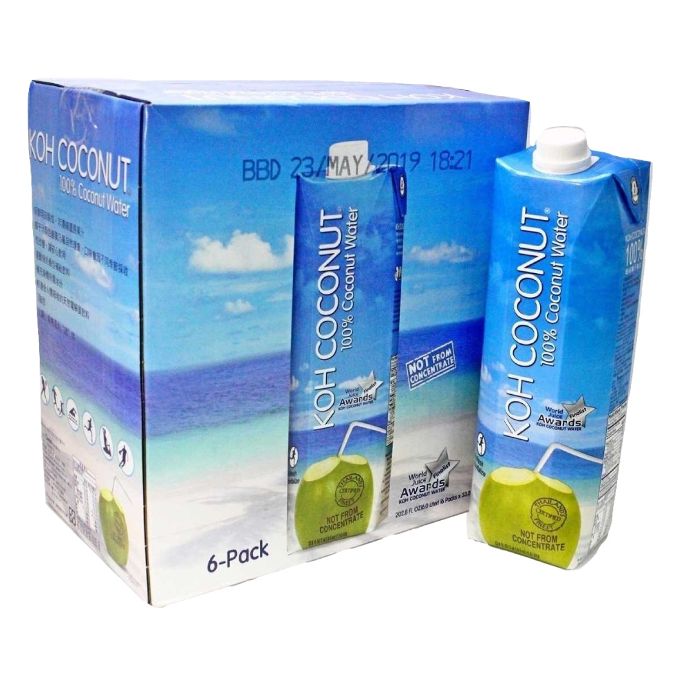 【KOH COCONUT】酷椰嶼100%椰子水1000ml/瓶，6瓶/箱
