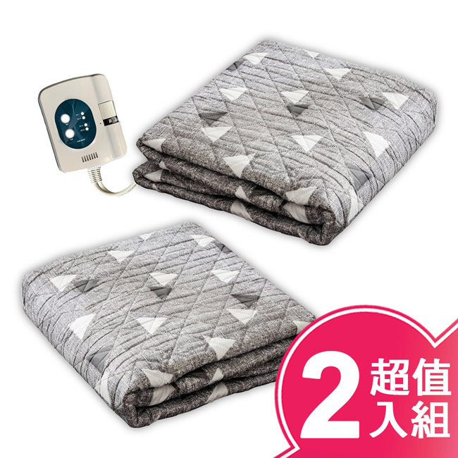 【韓國甲珍】溫暖舒眠定時電熱毯超值2入組 雙人/單人(花色隨機出貨) NH3300