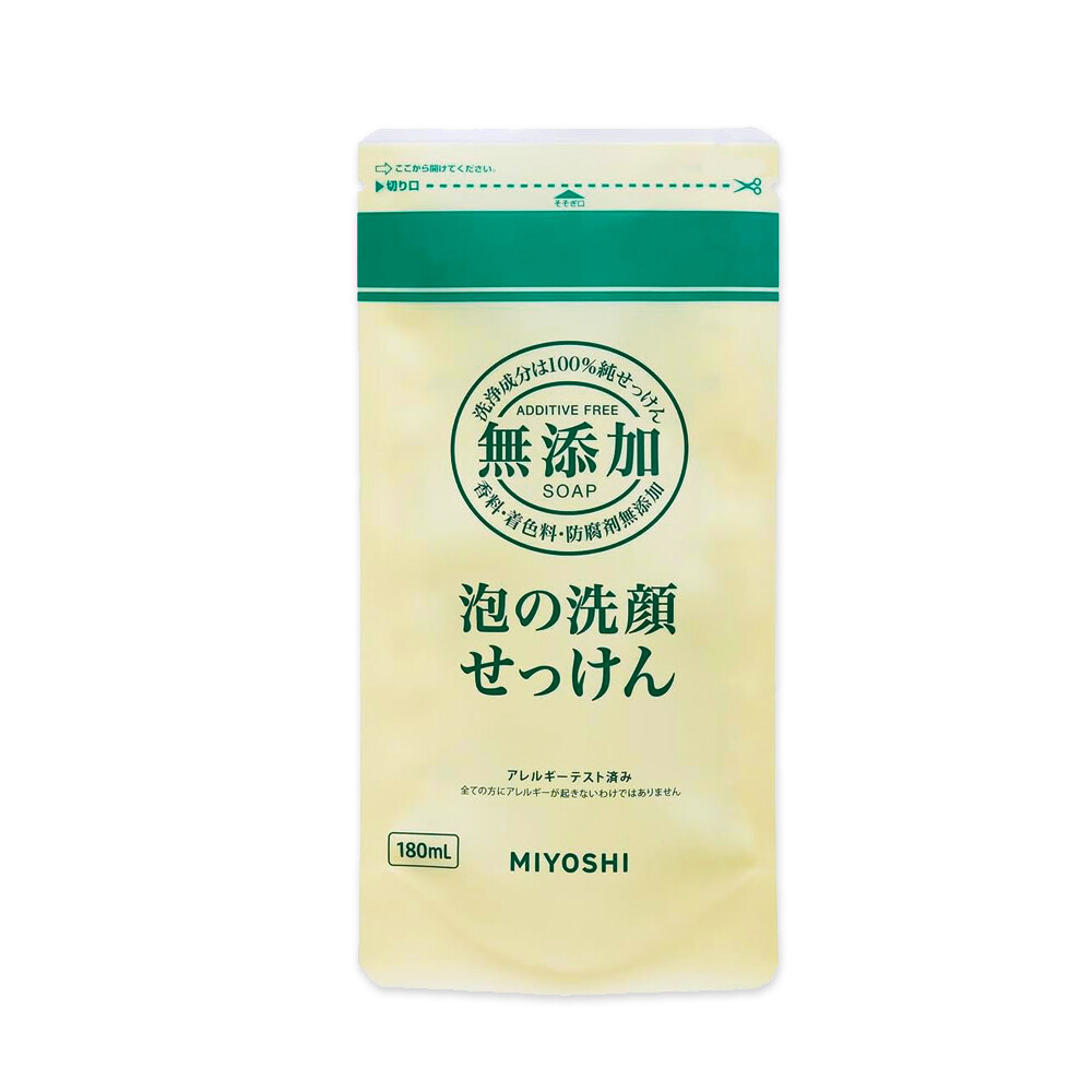 【日本MIYOSHI無添加】純皂溫和淨膚潤澤泡沫慕斯沐浴露補充包550ml/袋